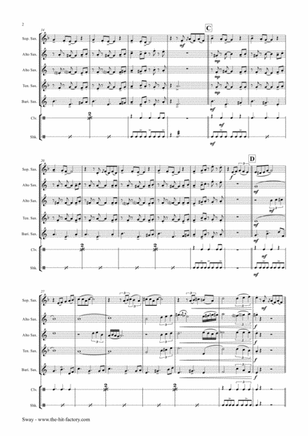 Sway Quien Sera Michael Bubl Saxophone Quintet Page 2