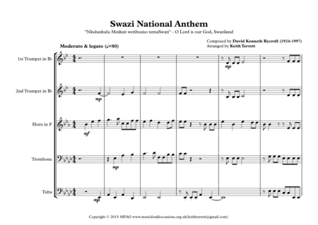 Swazi National Anthem For Brass Quintet Page 2