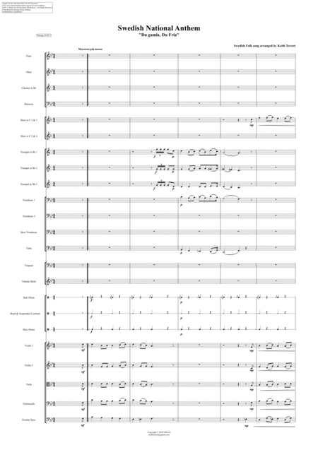 Swedish National Anthem For Symphony Orchestra Kt Olympic Anthem Series Page 2