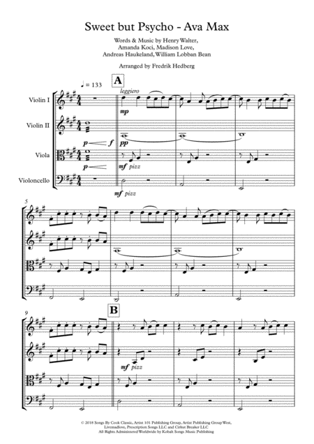 Sweet But Psycho String Quartet Page 2