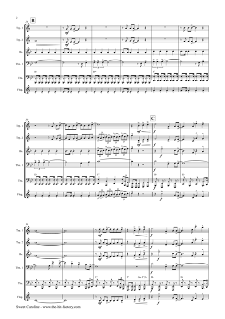 Sweet Caroline Neil Diamond Classic Brass Quintet Page 2