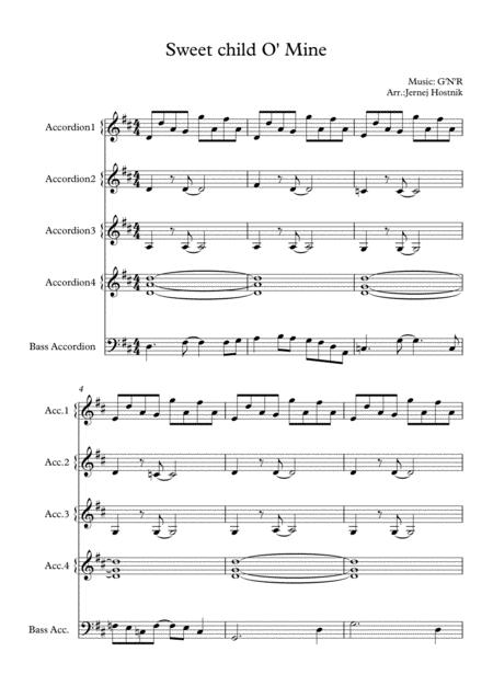 Sweet Child O Mine Accordion Orchestra Score Page 2