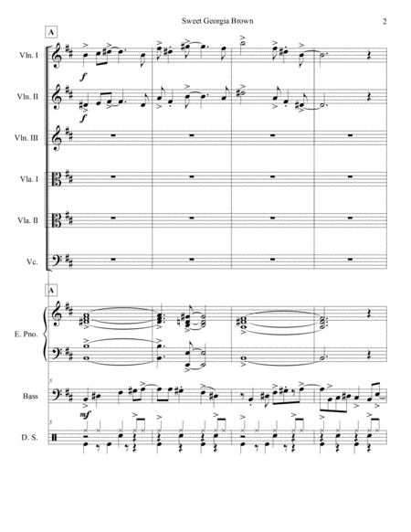 Sweet Georgia Brown String Sextet Orchestra Page 2