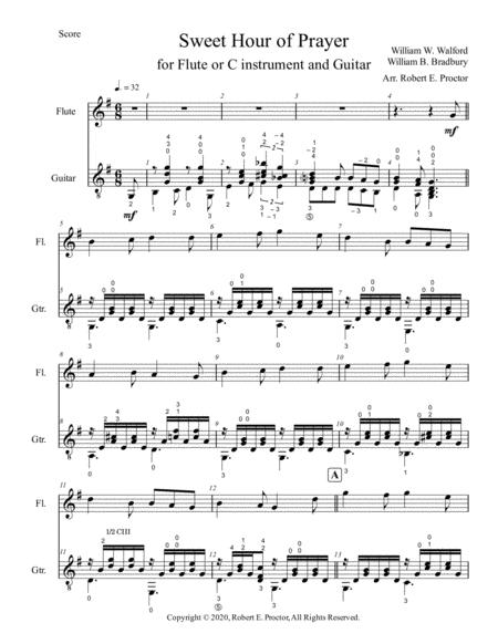 Sweet Hour Of Prayer For Flute C Instrument And Guitar Page 2