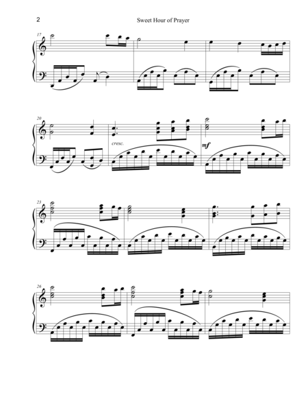 Sweet Hour Of Prayer Piano Solo Page 2