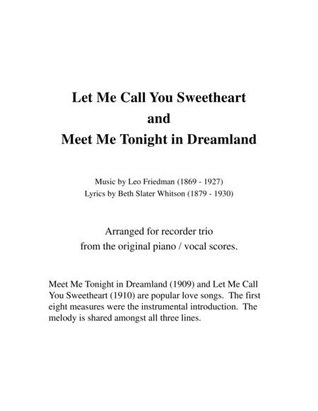Sweetheart And Dreamland For Recorder Trio Page 2