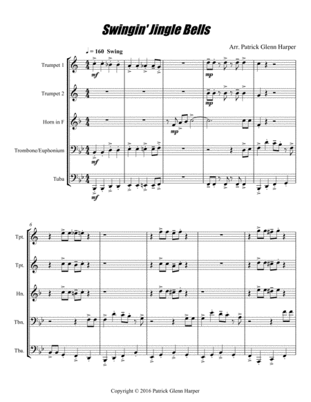 Swingin Jingle Bells For Brass Ensemble Page 2