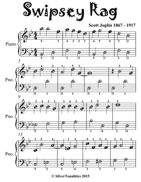 Swipsey Rag Easiest Piano Sheet Music For Beginner Pianists Page 2