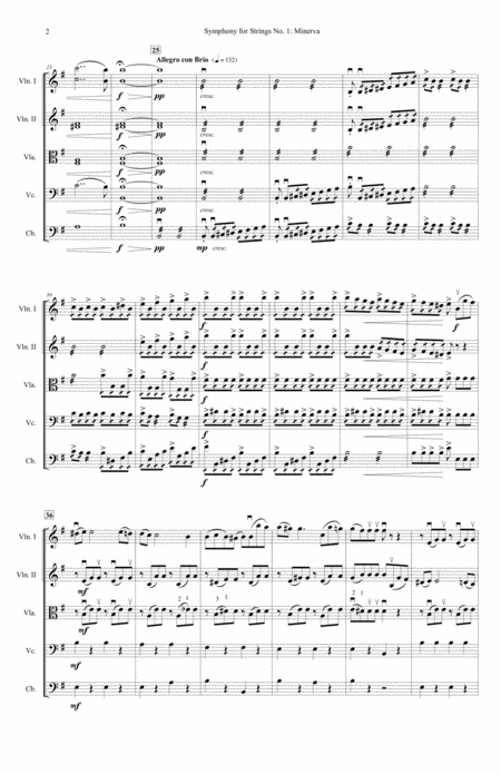 Symphony For Strings No 1 Minvera 1st Movement Allegro Con Brio Score Page 2