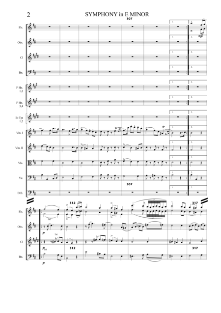 Symphony In E Minor Second Movement Score Page 2