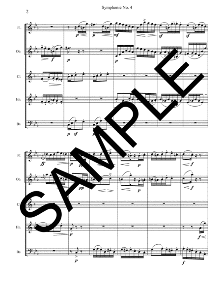 Symphony No 4 2nd Movement For Woodwind Quintet Page 2