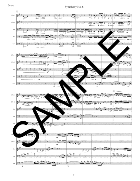 Symphony No 6 1st Movement For Brass Quintet Page 2