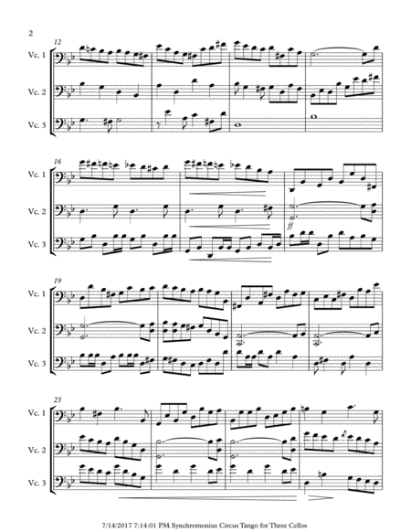 Synchromonius The Circus Tango For Cello Trio Page 2