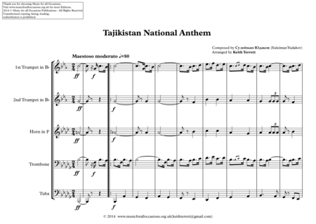 Tajikistan National Anthem For Brass Quintet Page 2