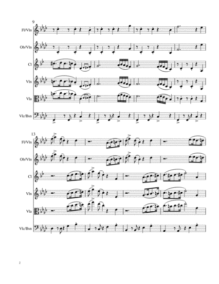 Take Five Trio For Flute Violin Oboe Violin Clarinet Violin Viola And Cello Or Bassoon Page 2