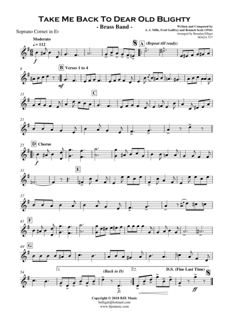 Take Me Back To Dear Old Blighty Brass Band Score And Parts Pdf Page 2