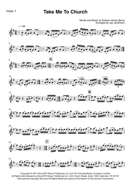 Take Me To Church For String Quartet Page 2