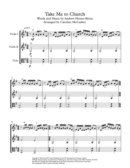 Take Me To Church String Trio Two Violins And Viola Page 2