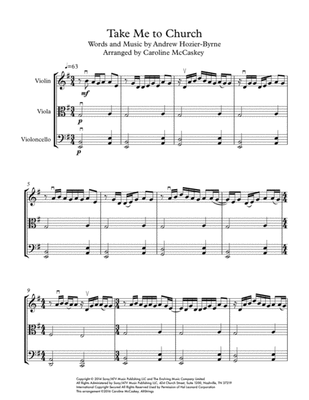 Take Me To Church String Trio Violin Viola And Cello Page 2