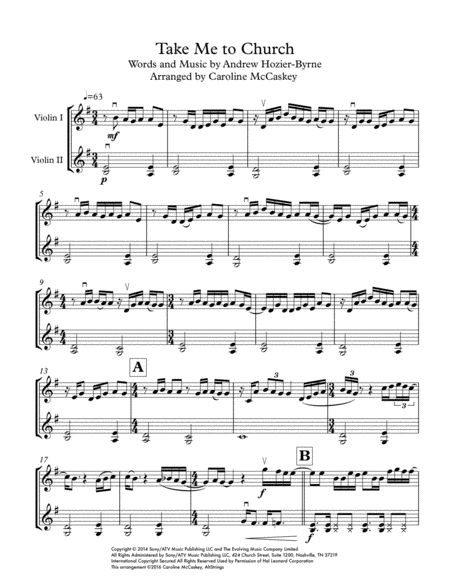 Take Me To Church Violin Duet Page 2