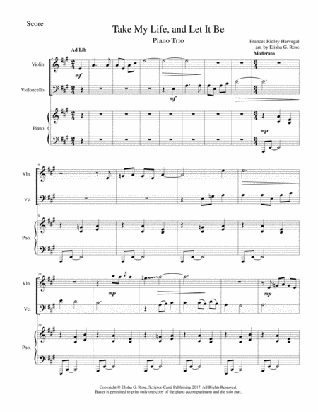 Take My Life And Let It Be For Piano Trio Page 2