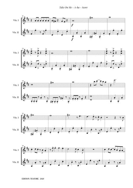 Take On Me A Ha For Two Violins Page 2