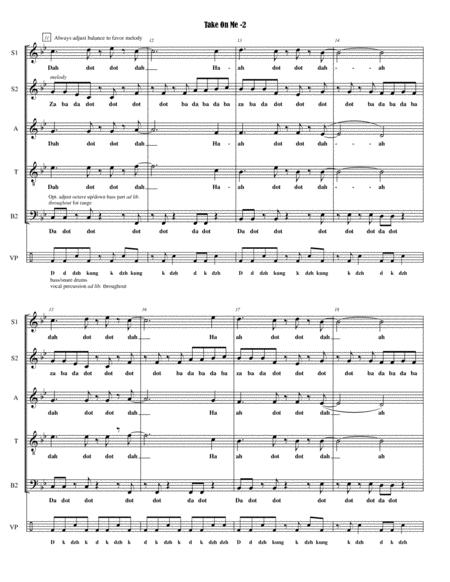 Take On Me Ssatb Vocal Percussion Page 2