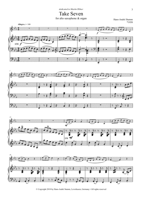 Take Seven For Alto Saxophone And Organ Page 2