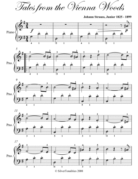 Tales From The Vienna Woods Easy Piano Sheet Music Page 2