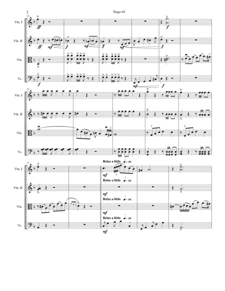 Tango 2 For String Quartet Page 2