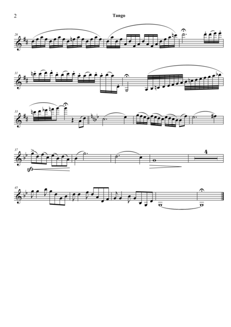 Tango For Clarinet And Piano Page 2