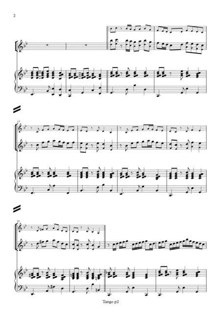 Tango For Violin And Piano Page 2
