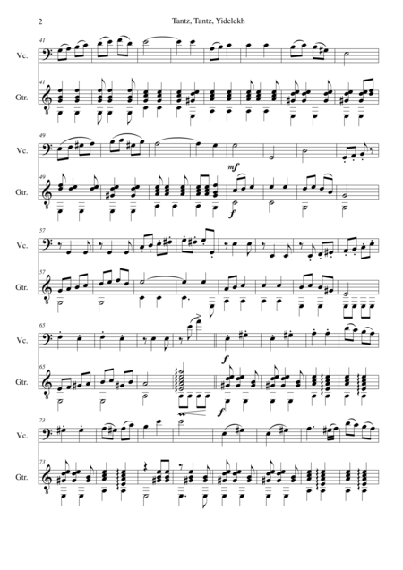 Tantz Tantz Yidelekh For Cello And Guitar Page 2