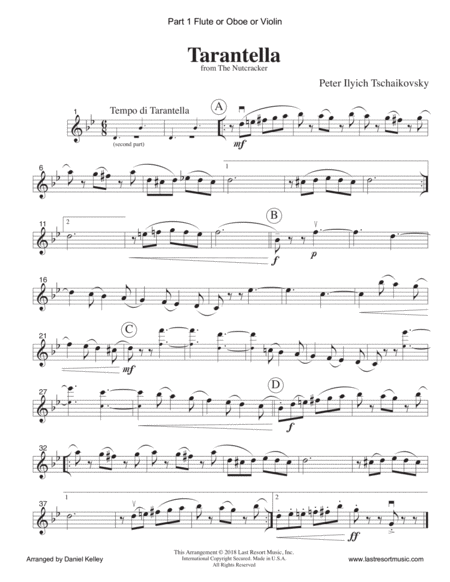 Tarantella From The Nutcracker For Wind Quartet Mixed Quartet Double Reed Quartet Or Clarinet Quartet Page 2