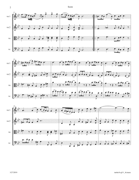 Tartini Devils Trill Sonata Bg5 Movement 1 Arranged For String Quartet Page 2