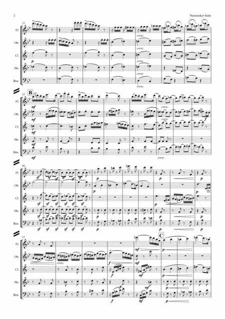 Tchaikovsky Casse Noisette Nutcracker Suite Complete Score Only Wind Quintet Page 2