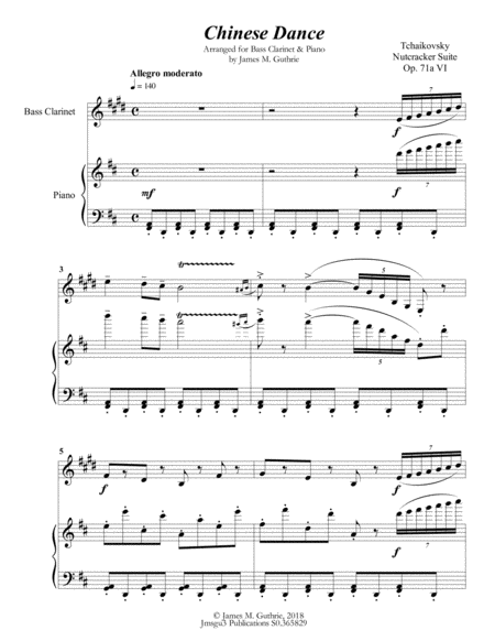 Tchaikovsky Chinese Dance From Nutcracker Suite For Bass Clarinet Piano Page 2