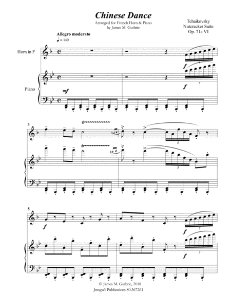 Tchaikovsky Chinese Dance From Nutcracker Suite For French Horn Piano Page 2