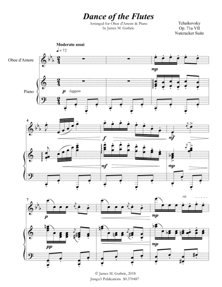 Tchaikovsky Dance Of The Flutes From Nutcracker Suite For Oboe D Amore Piano Page 2