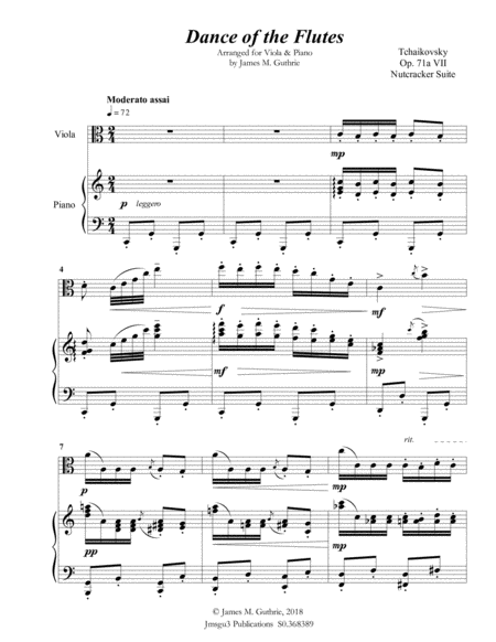 Tchaikovsky Dance Of The Flutes From Nutcracker Suite For Viola Piano Page 2