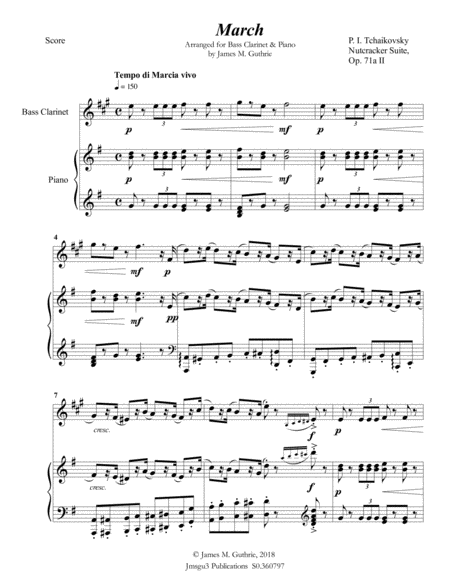 Tchaikovsky March From Nutcracker Suite For Bass Clarinet Piano Page 2