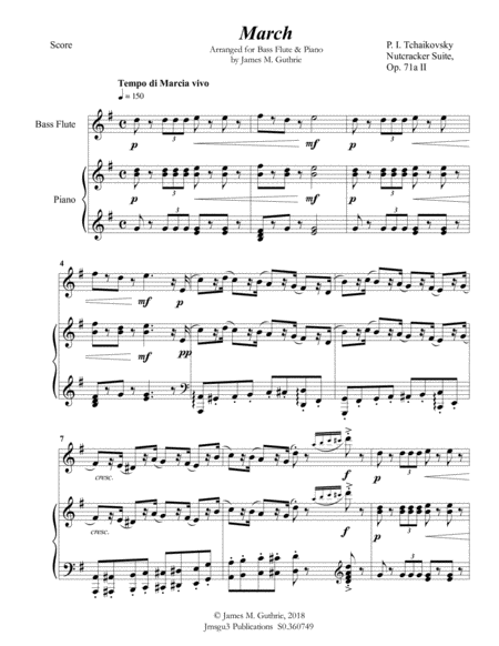 Tchaikovsky March From Nutcracker Suite For Bass Flute Piano Page 2