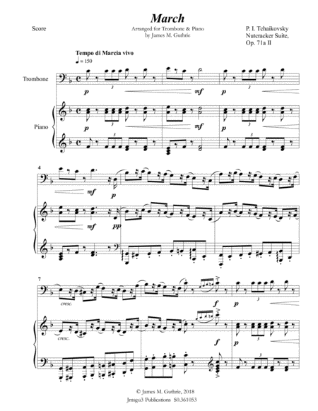 Tchaikovsky March From Nutcracker Suite For Trombone Piano Page 2