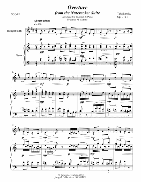 Tchaikovsky Overture From Nutcracker Suite For Trumpet Piano Page 2