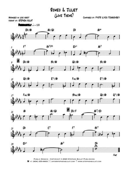 Tchaikovsky Sampler Gig Pack Three Selections Romeo Juliet Sleeping Beauty Waltz Swan Lake Arranged In Lead Sheet Format Page 2