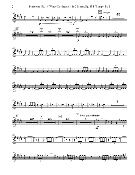 Tchaikovsky Symphony No 1 Movement I Trumpet In Bb 2 Transposed Part Op 13 Page 2