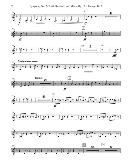 Tchaikovsky Symphony No 2 Movement I Trumpet In Bb 2 Transposed Part Op 17 Page 2