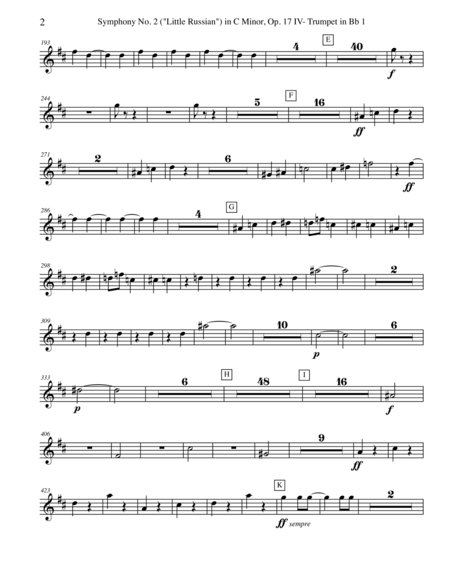 Tchaikovsky Symphony No 2 Movement Iv Trumpet In Bb 1 Transposed Part Op 17 Page 2