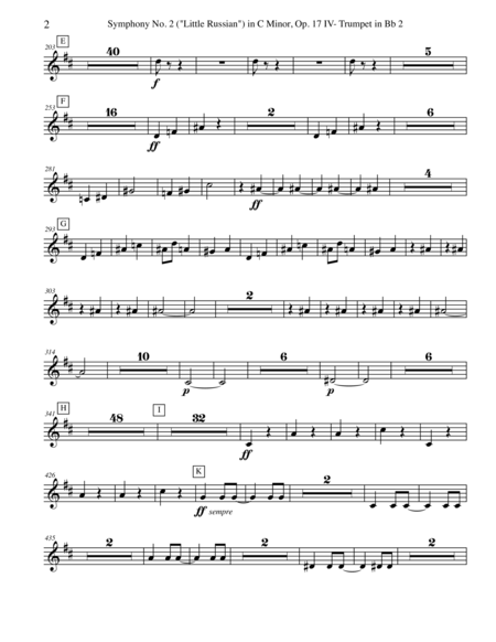 Tchaikovsky Symphony No 2 Movement Iv Trumpet In Bb 2 Transposed Part Op 17 Page 2