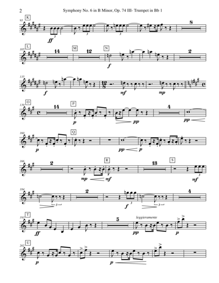 Tchaikovsky Symphony No 6 Movement Iii Trumpet In Bb 1 Transposed Part Op 74 Page 2